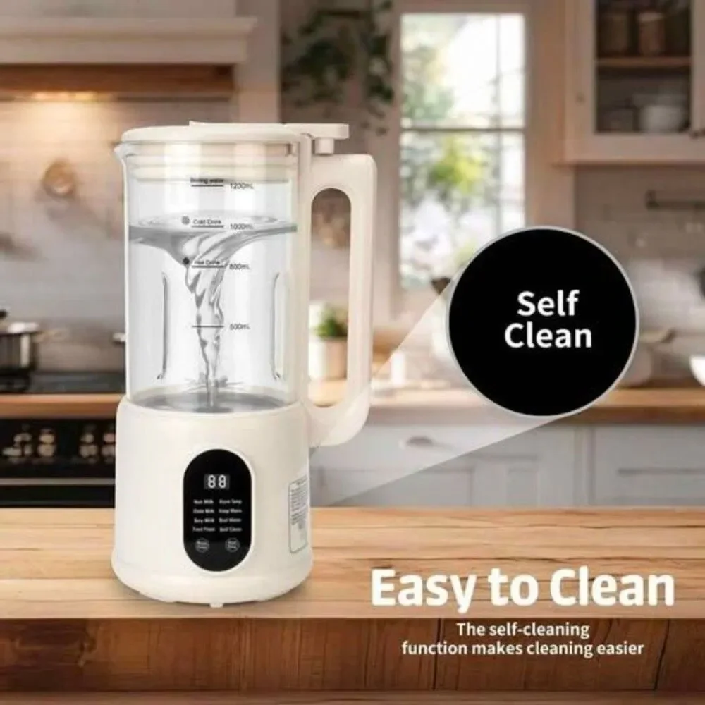 Automatic Soybean Milk Maker 8 in 1 40oz Plant Based Drink Maker Keep Warm